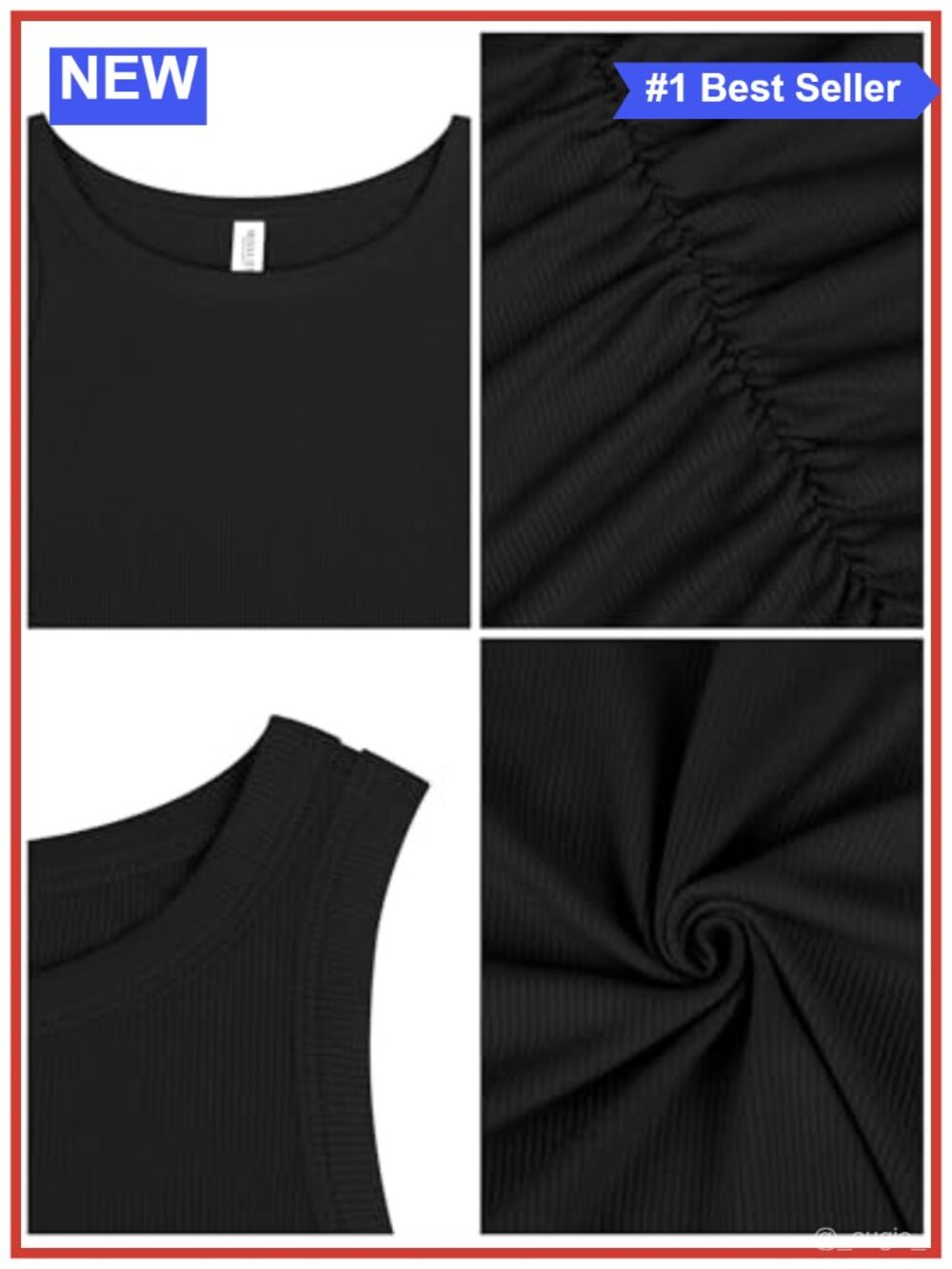 Sleeveless Ruched Bodycon Ribbed Knit Tank Dress - Picture 5 of 5